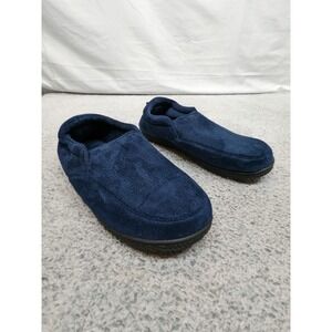 RockDove Men's Slippers Size 10 Navy Blue Memory Foam House Shoes Indoor Outdoor